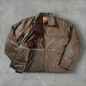 Outback Trading Company Jacket Mens XL Brown Landsmen Aztec Lined Workwear Waxed